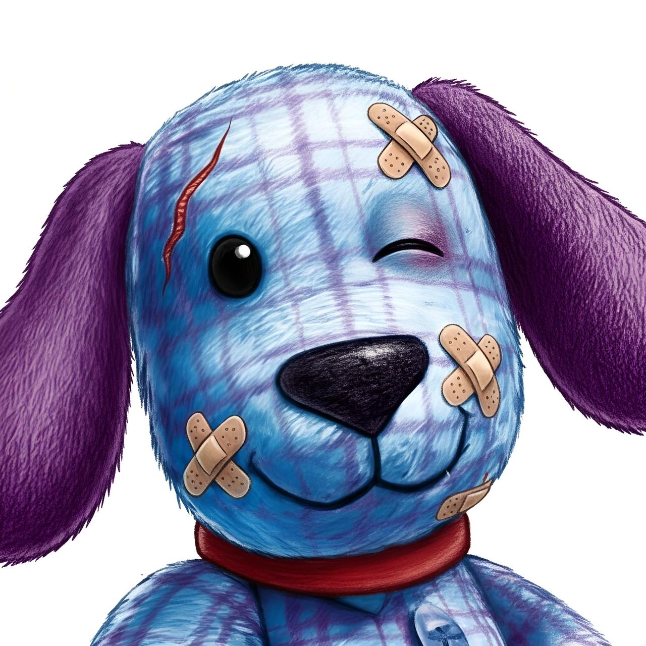 Sam Dog with band-aids